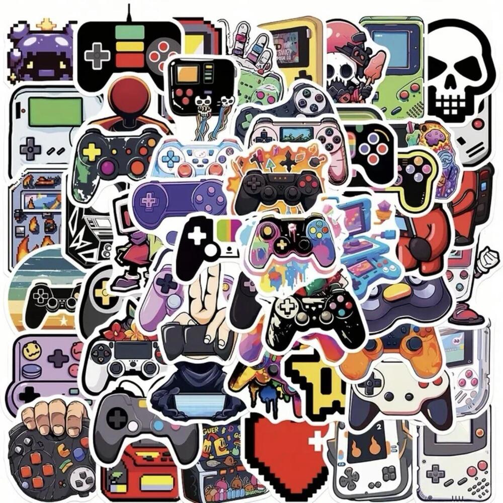 50pcs Vintage Video Game Stickers Pack Skateboard Laptop Console Cartoon Decal